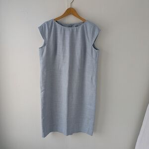 Max Mara Mainline White Label Ice Blue Shift Dress - Size L / 10